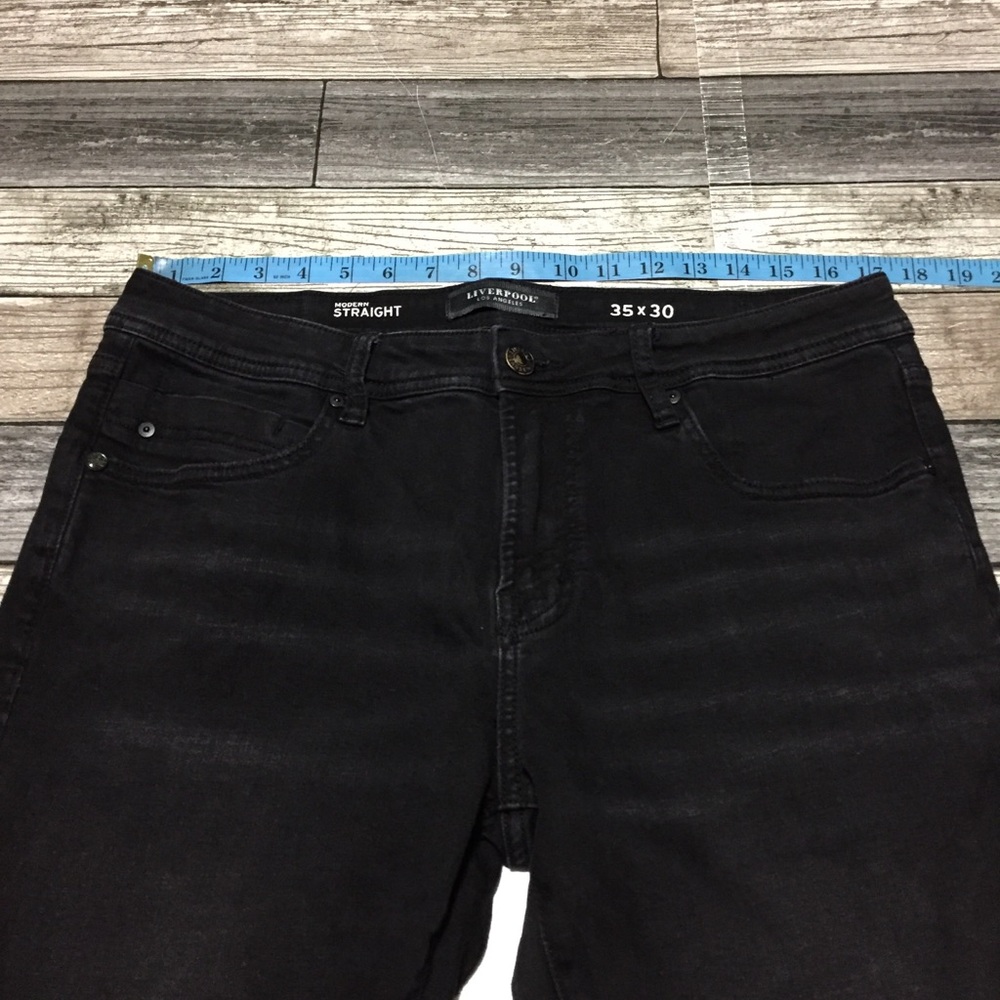 Liverpool Modern Straight Jeans Men’s 35x30 Black Denim Stretch - Picture 4 of 11